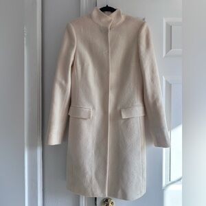 Ellie Tahari Cream Coat with embroidered detail Size Small